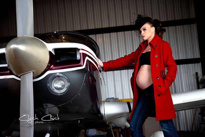 Female model photo shoot of Czech Chick Photo and Momma Sessie in Winterset Municipal Airport, hair styled by Amanda Marie Cory, makeup by EyeCandy Artistry