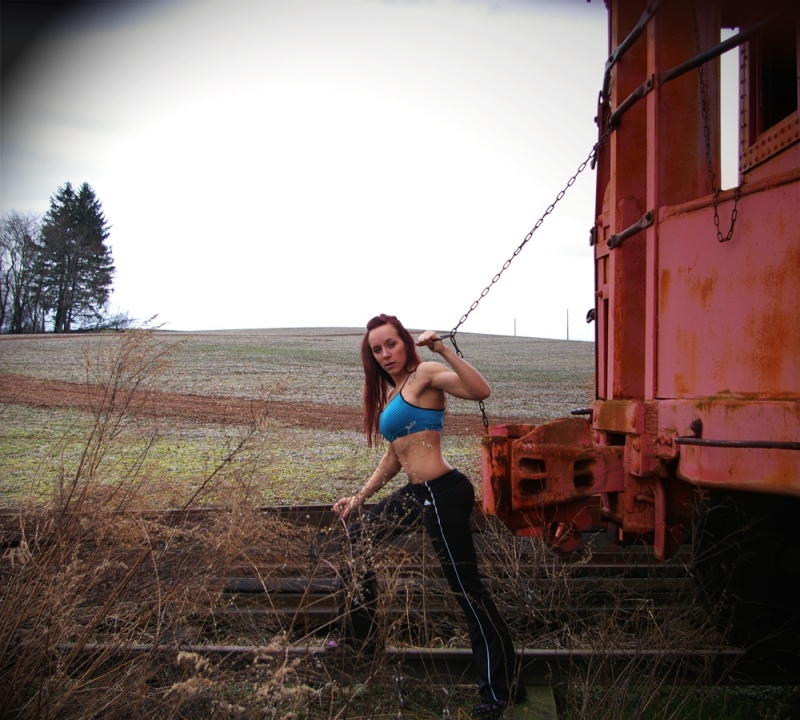 Female model photo shoot of JFitness in Train Graveyard, Geigertown, PA