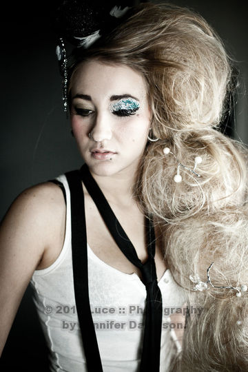 Female model photo shoot of Chelsea Does Hair