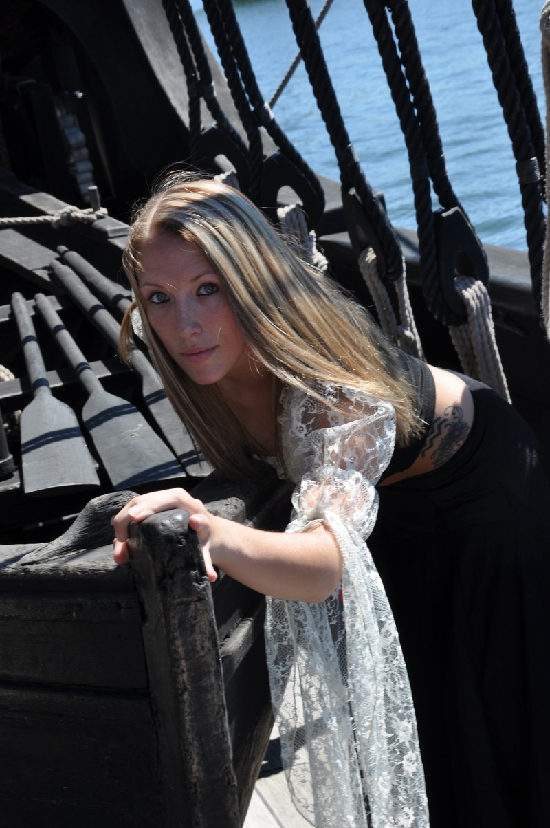 Female model photo shoot of Kimber Jacobs in Caravel Ships