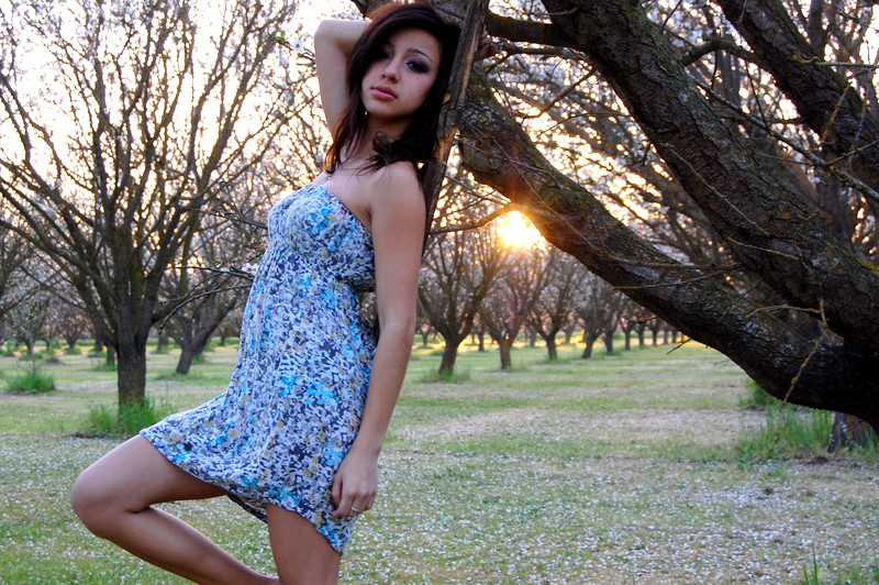 Female model photo shoot of Nina Kasim in Almond Orchard