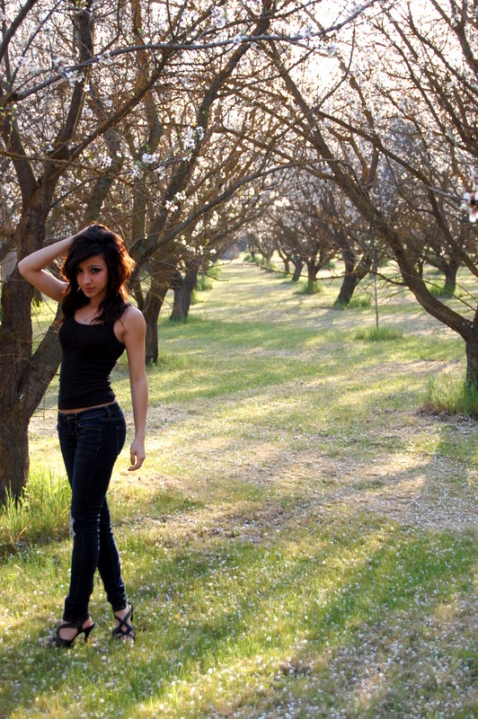 Female model photo shoot of Nina Kasim in Almond Orchard