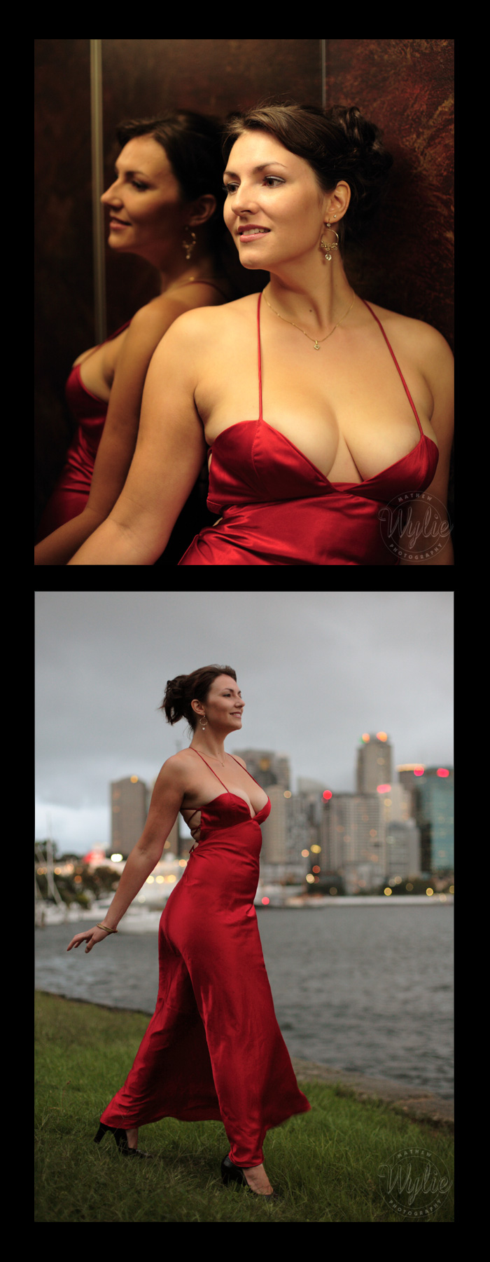 Male and Female model photo shoot of the Red Dress Project and KARINS by mathew wylie in balmain