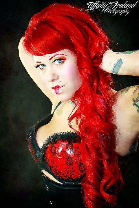 Female model photo shoot of CannibalRed by Tiffany Ireland Photogr
