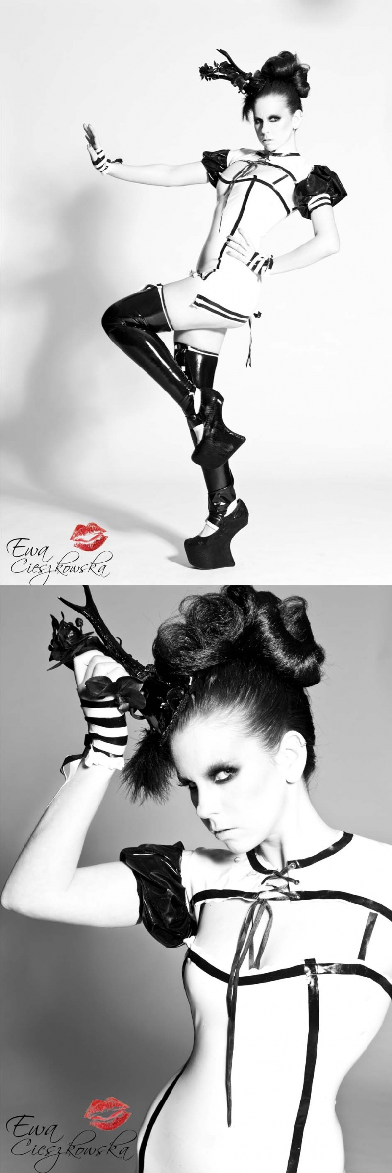 Female model photo shoot of black norns
