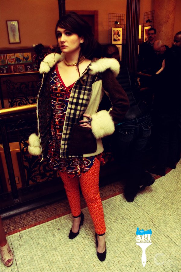Female model photo shoot of Libby Quail in City Hall, Milwaukee (Art Jamboree March 9, 2012)