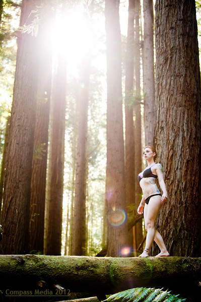 Male and Female model photo shoot of Compass Media and Belay in The Redwoods, near Melbourne, Australia, makeup by Jordanna Makeup Artist