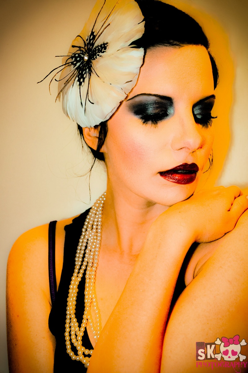 Female model photo shoot of SK Faceworks Makeup and VintageLady by StefaniKata Photography
