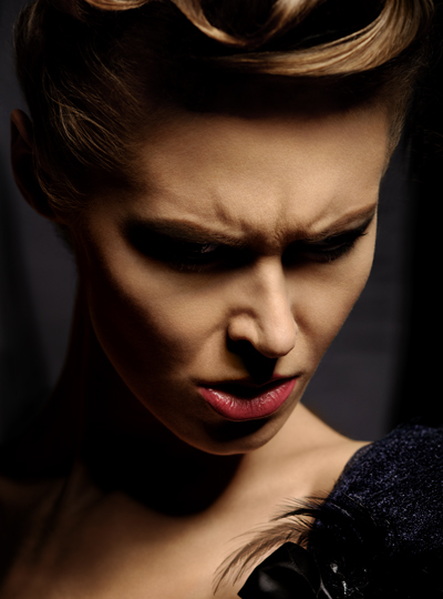 Female model photo shoot of b_m, makeup by karolinazientek
