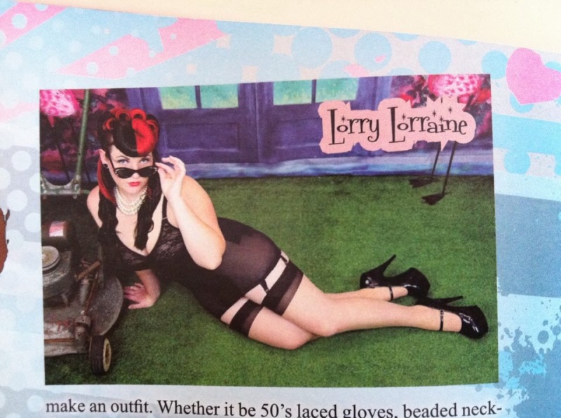 Female model photo shoot of Lorry Lorraine in Pinup America Magazine