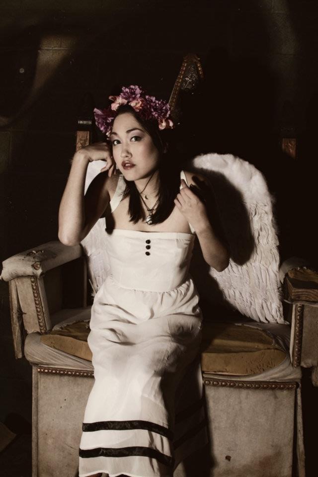 Female model photo shoot of Haffa by MonochromeRomance in Gypsy Den, makeup by Paula Gomez Mua