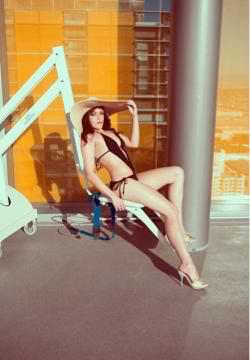 Female model photo shoot of Krystina Macias in Veer Towers
