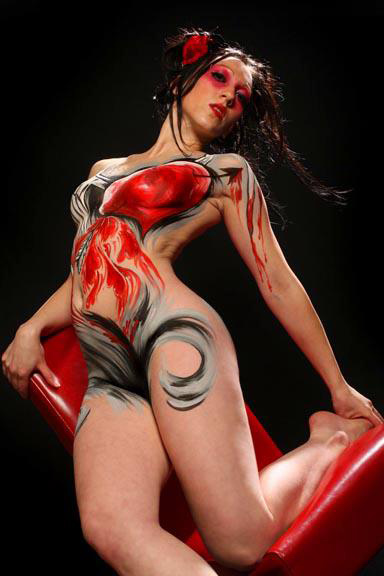 Female model photo shoot of Katalinna in Nashville, TN, body painted by Paint The Body