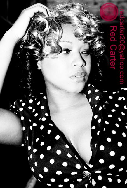 Female model photo shoot of red carter1x by PONCHO MITCHELL