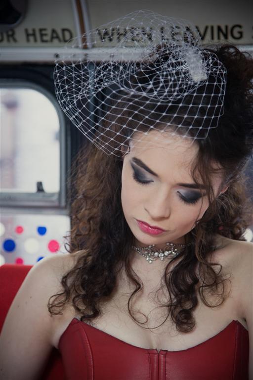 Female model photo shoot of urbanbridesmaid in London, UK, makeup by frootibeauty, clothing designed by HouseofHannigan 