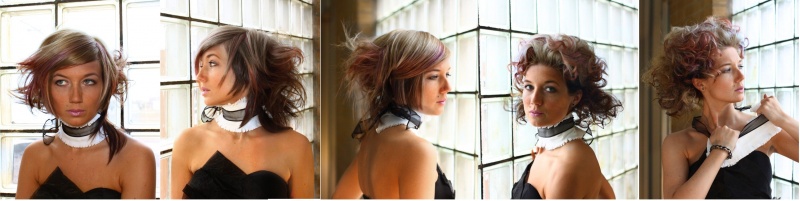 Female model photo shoot of Gallie in Hive Hair Studio, Halifax, Nova Scotia, Canada