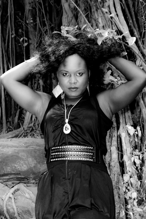 Female model photo shoot of Njambi in Oloolua Forest Reserve, Nairobi, Keny