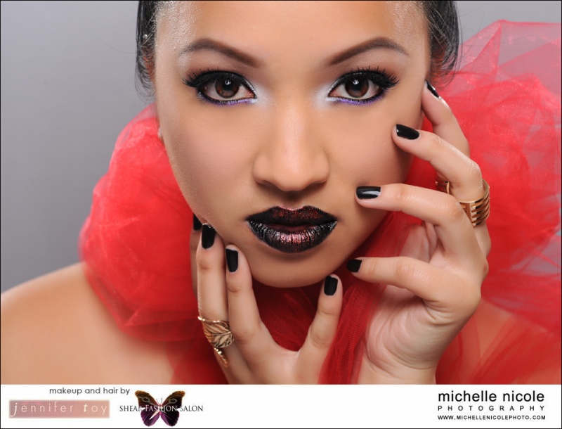 Female model photo shoot of Michelle Nicole Photo, makeup by JT Artistry