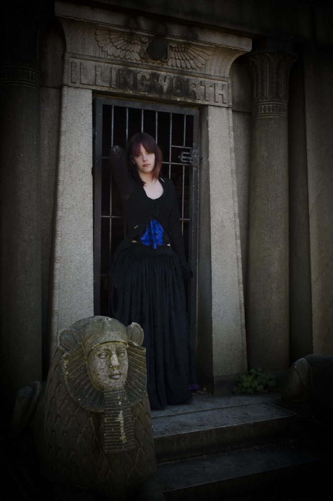 Male and Female model photo shoot of Gary Smith Leeds and Gothic_Romance in Undercliffe Cemetery Bradford