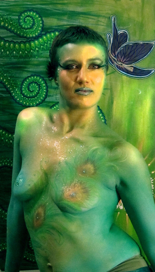 Female model photo shoot of Visionary Body Art