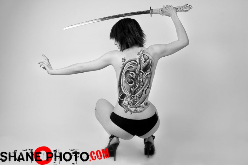 Female model photo shoot of LiliMarie by shaneOphoto in Denver, body painted by IamMythica