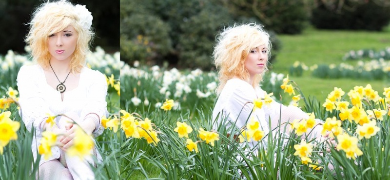 Female model photo shoot of Raku in Markeaton Park, Flower Garden. Derby.