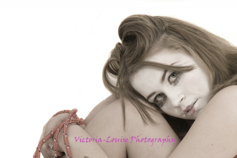 Female model photo shoot of Victoria-Louise  and Kiersten Duke in studio