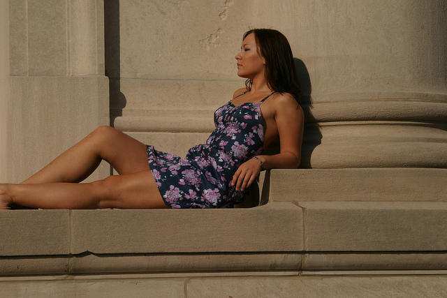 Female model photo shoot of Coty Dawn in St. Louis Art Museum