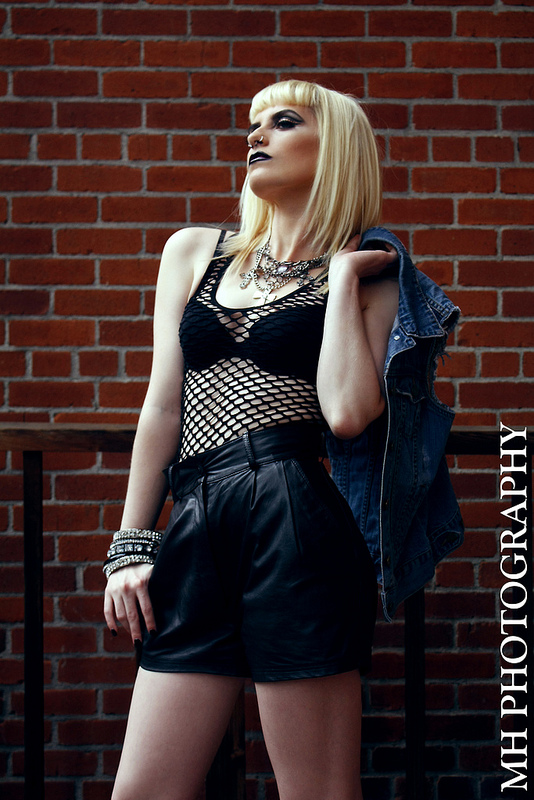 Female model photo shoot of Marylin Monroach by Molly M Her in Downtown Sacramento, Ca., makeup by Jasmine Cardenas MUA, clothing designed by Jaclyen Chideme
