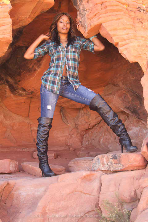 Female model photo shoot of MszKendra in red rock shoot