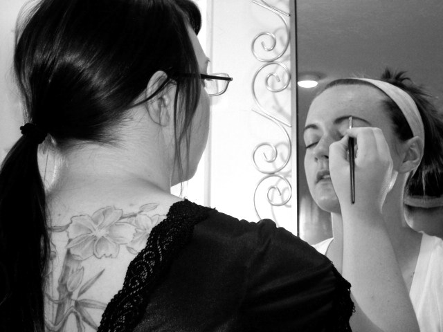 Female model photo shoot of Vintage Rose Makeup