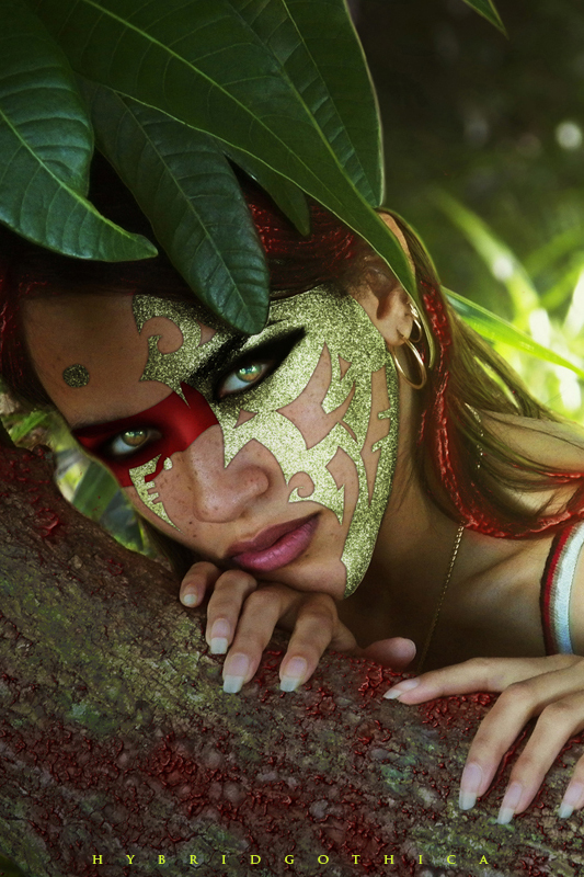 Female model photo shoot of Hybrid Gothica in Ethereal Forest