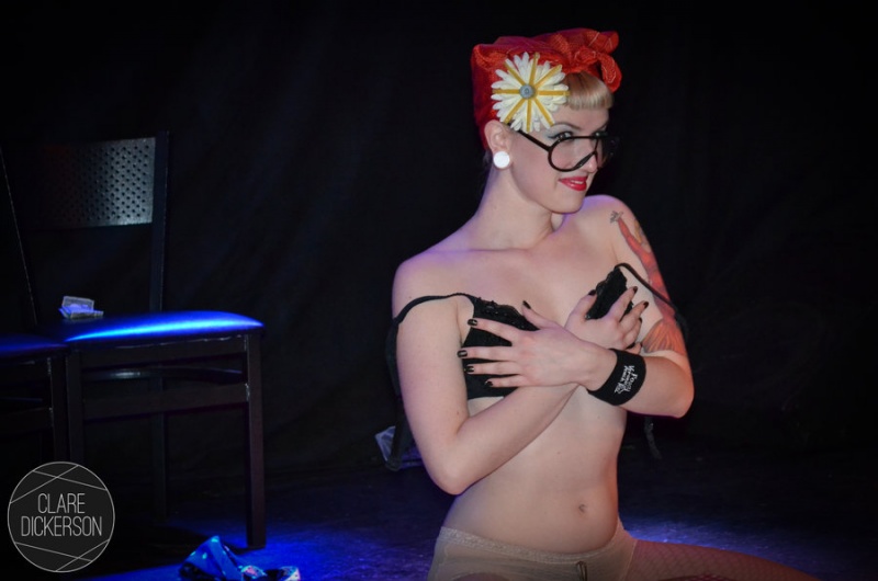 Female model photo shoot of claredickerson in Inferno Nightclub, Madison, WI