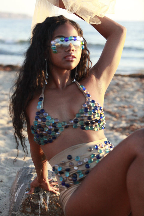Female model photo shoot of Gianni Mercedes in beach