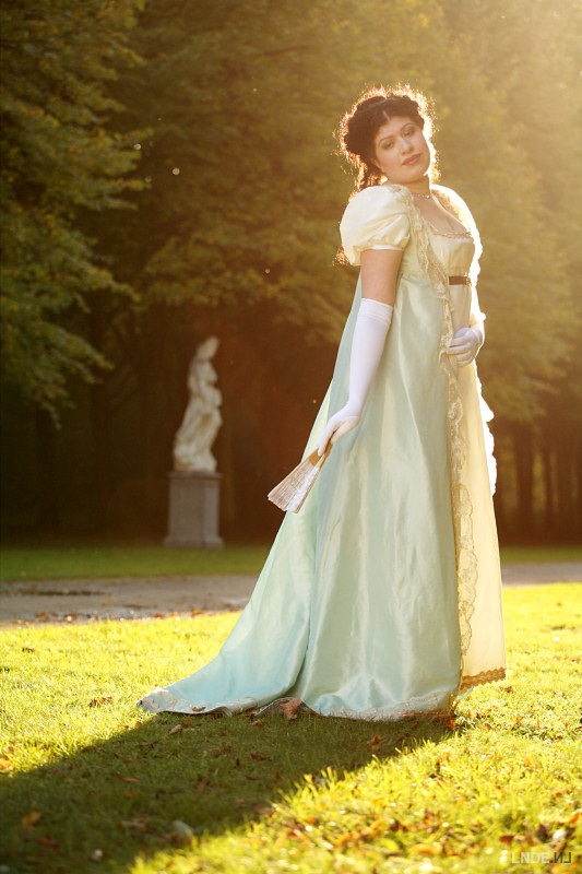 Female model photo shoot of La Rose Couture by Eline Spek in Landgoed Beeckestijn, makeup by Eva van der Horst MUA