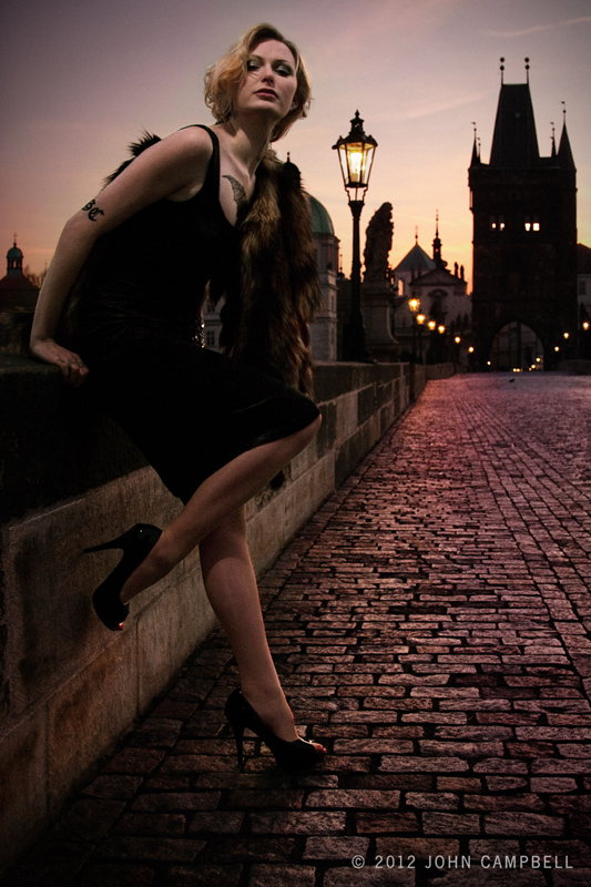 Male and Female model photo shoot of John M Campbell and MarthyLuck in Charles Bridge - Prague, CZ