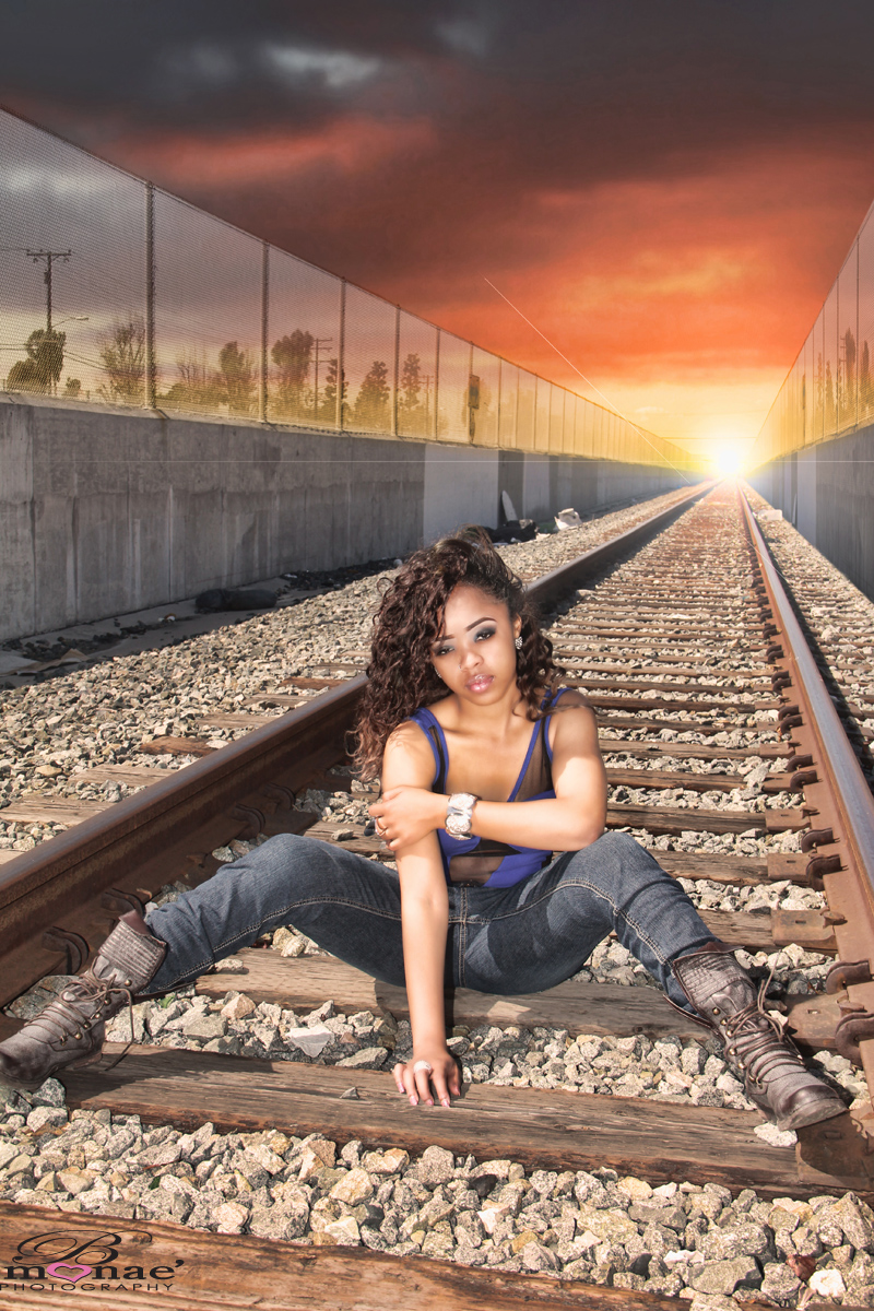 Female model photo shoot of Bmonae Photography and Landi in Compton, CA, retouched by KapsPhoto