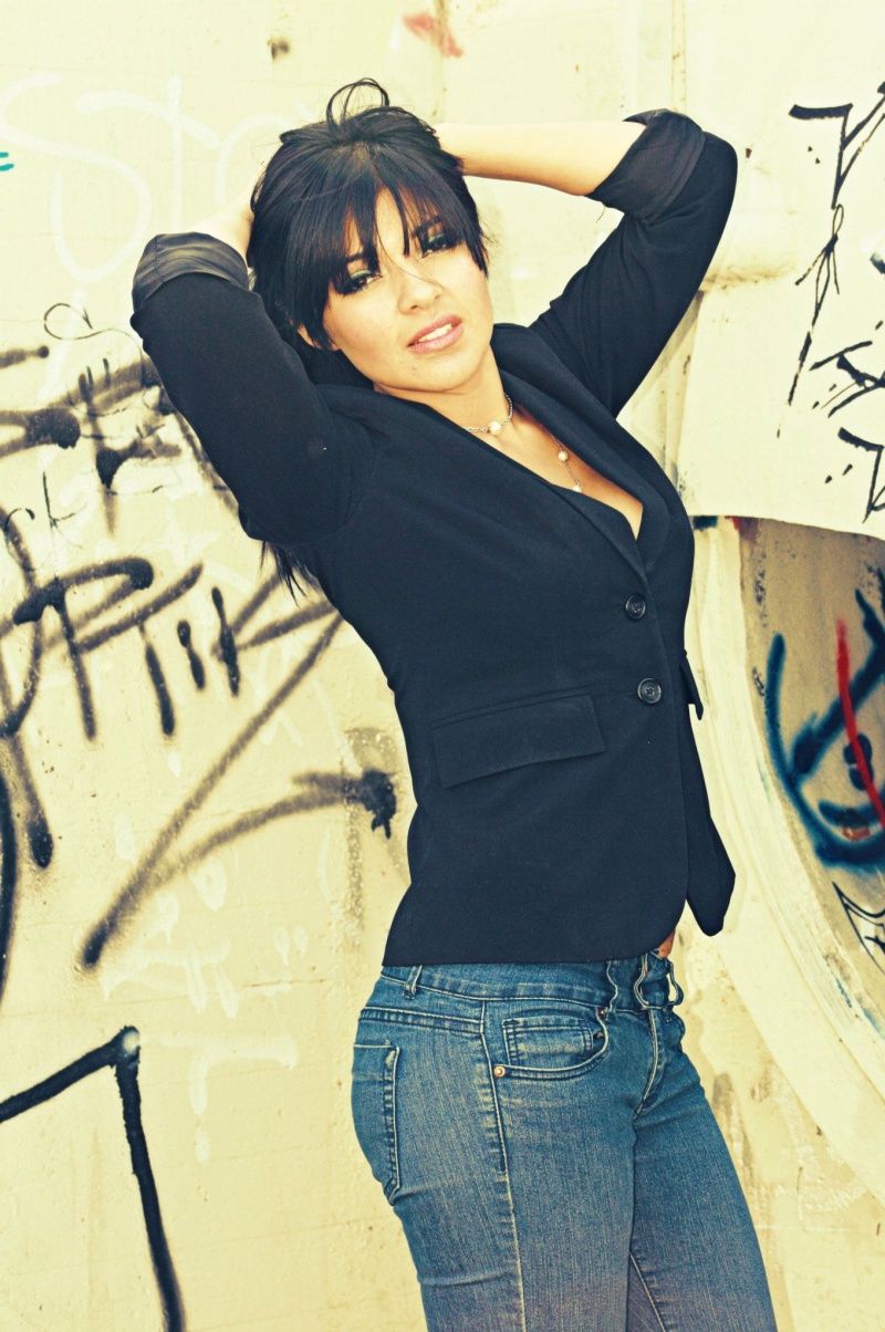 Female model photo shoot of Nayely C in L.A RIVER