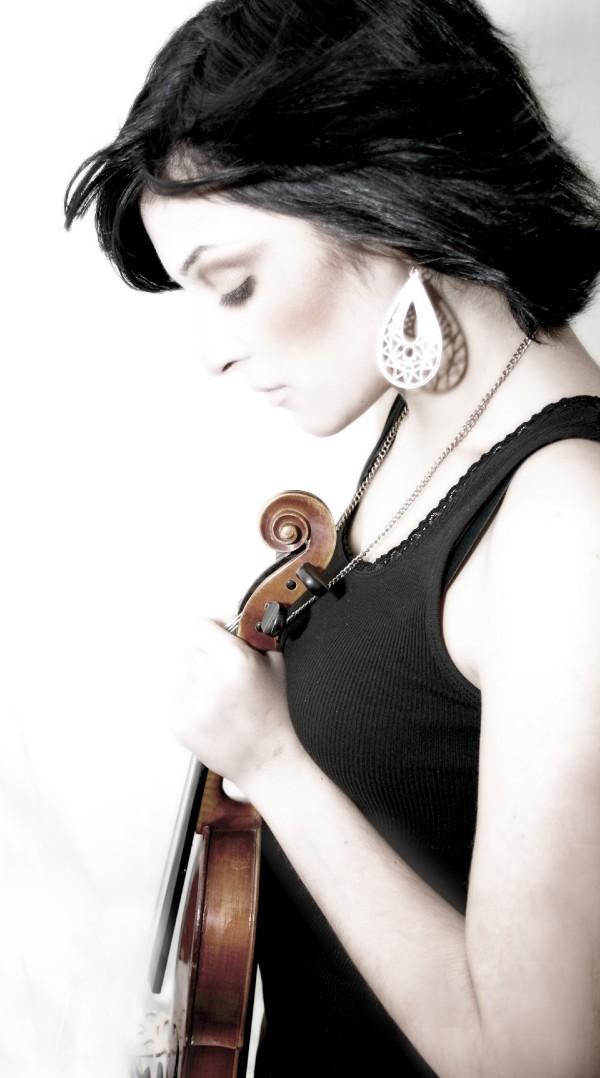 Female model photo shoot of violin girl