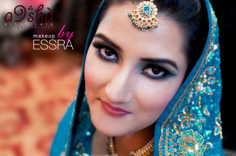 Female model photo shoot of Makeup by Essra in Naseeb Wedding Show 2012