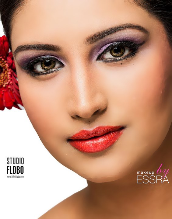 Female model photo shoot of Makeup by Essra in Studio Flobo
