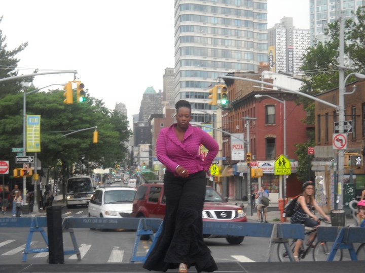 Female model photo shoot of Tene C in downtown brooklyn