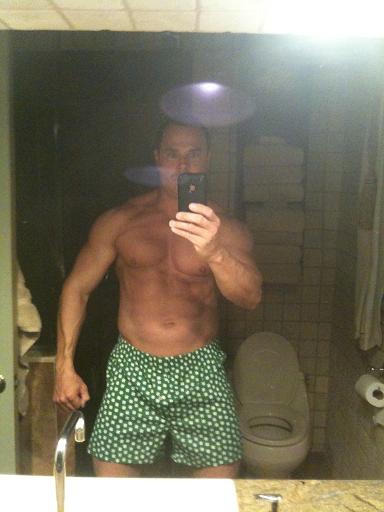 Male model photo shoot of MuscleUS in Bathroom