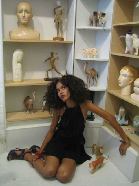 Female model photo shoot of Jessica C NYC in Jim Seffen's art studio, NYC