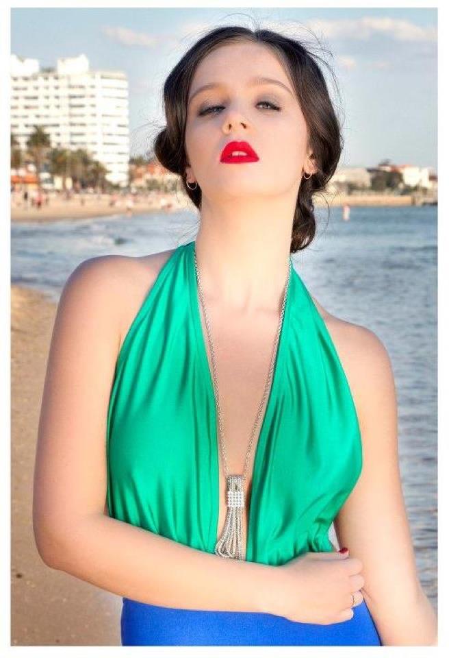 Female model photo shoot of Effie Mylonas  in St Kilda Beach