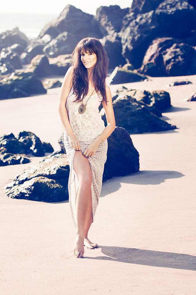 Female model photo shoot of Beauty by Jasmin in Malibu beach