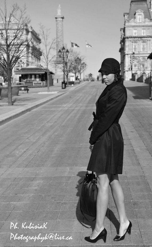 Female model photo shoot of Caroline L by Phil  K in Montreal- Old Port