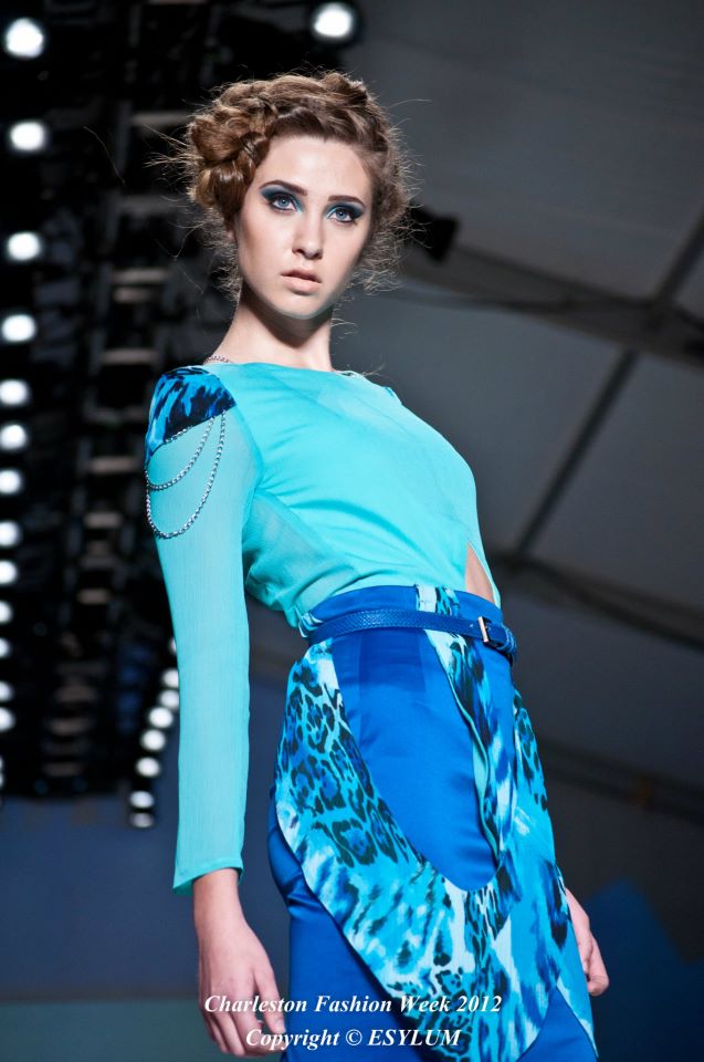 Female model photo shoot of Tsvety Fashion in Charleston Fashion Week 2012