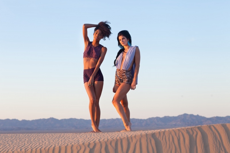 Female model photo shoot of CurleeBikini, Bree trace  and Erin M Johnson in Glamis Dunes, CA