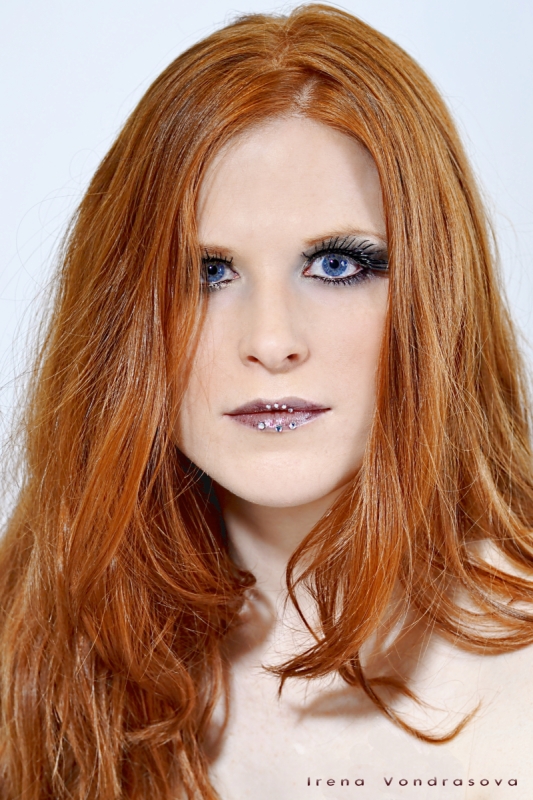 Female model photo shoot of Irena Vondrasova in Idezign Studio, makeup by Jodie Elizabeth
